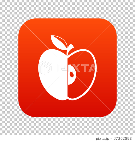 Sliced apple icon digital red Sliced apple icon digital red 37262898