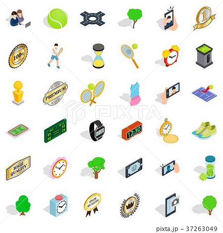 Tennis icons set, isometric style 37263049