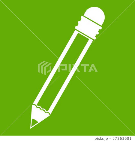 Pencil with eraser icon green Pencil with eraser icon green 37263681