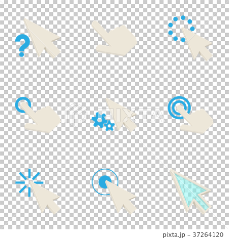 Pointer icons set, cartoon style Pointer icons set, cartoon style 37264120