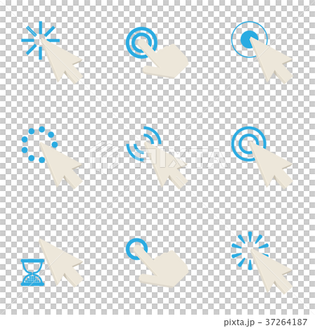Hand cursor icons set, cartoon style 37264187