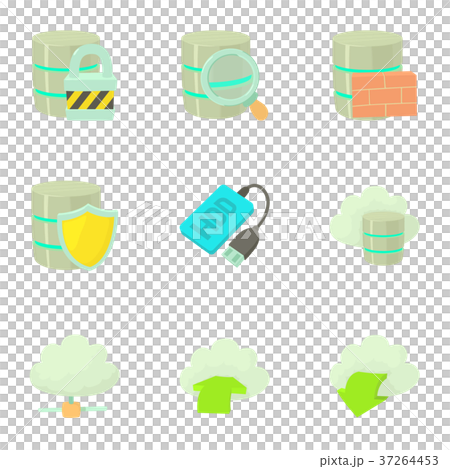 Storage technology icons set, cartoon style Storage technology icons set, cartoon style 37264453