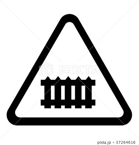 Crossing railroad barrier icon , simple style Crossing railroad barrier icon , simple style 37264616