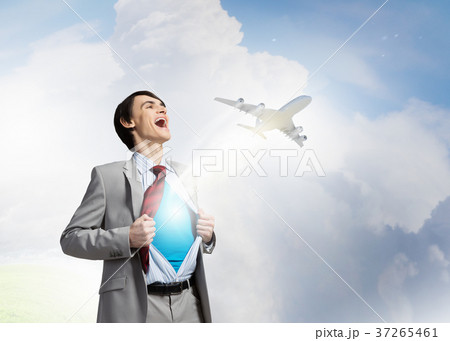 Determined super businessman 37265461