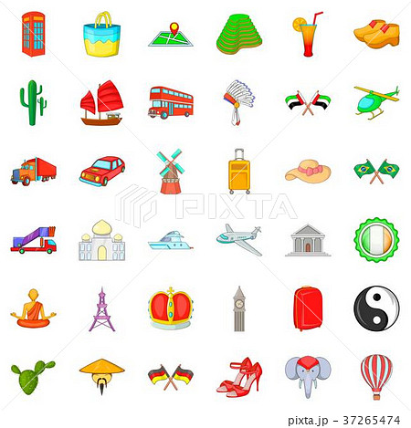 Museum icons set, cartoon style 37265474