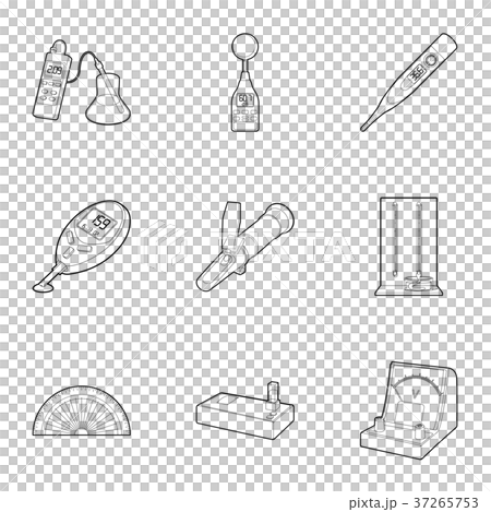 Precision instrument icons set, outline style Precision instrument icons set, outline style 37265753