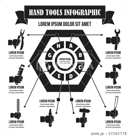 Hand tool infographic, simple style Hand tool infographic, simple style 37265778