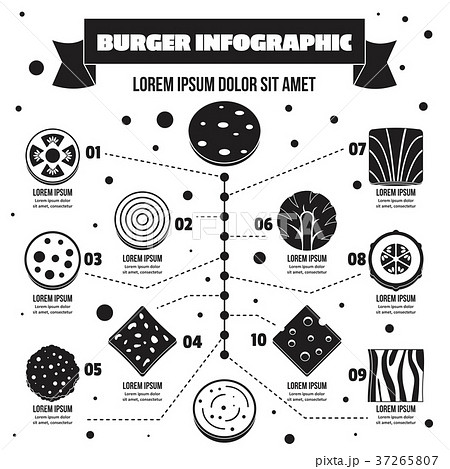 Burger logo icons set, simple style 37265807