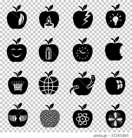 Apple logo icons set, simple style Apple logo icons set, simple style 37265865