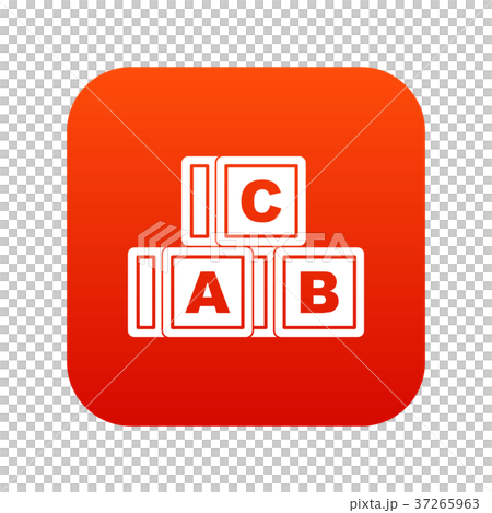 ABC cubes icon digital red 37265963