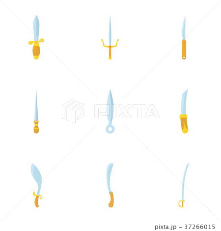 Throwing weapons icons set, cartoon style Throwing weapons icons set, cartoon style 37266015