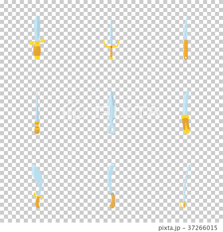 Throwing weapons icons set, cartoon style Throwing weapons icons set, cartoon style 37266015