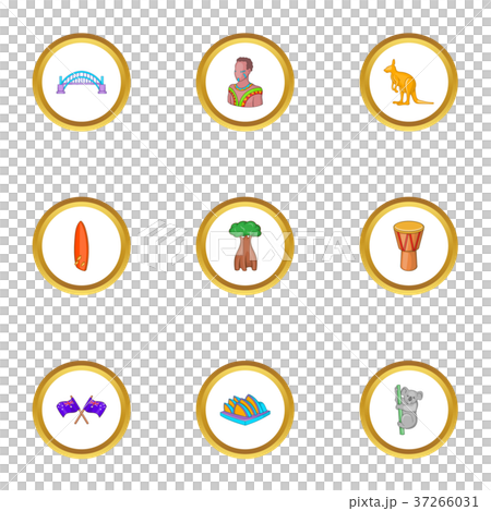 Sydney icons set, cartoon style 37266031