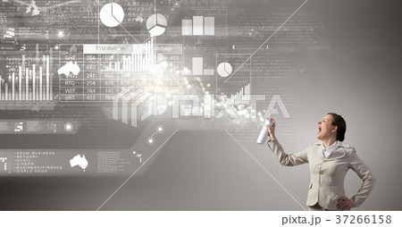 Woman spraying infographs Woman spraying infographs 37266158