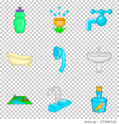 Backwash icons set, cartoon style Backwash icons set, cartoon style 37266228
