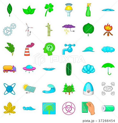 Ecology icons set, cartoon style Ecology icons set, cartoon style 37266454