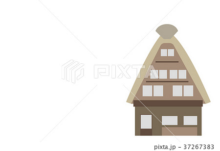 街の建物合掌造りのイラスト素材