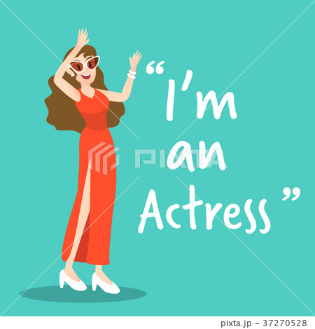 Actress character on green background flat design 37270528