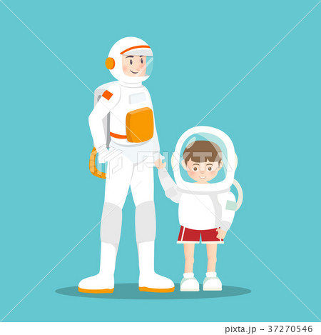 astronaut holding kid's hand astronaut holding kid's hand 37270546