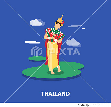 Thai dance famous traditions in Thailand.vector 37270666
