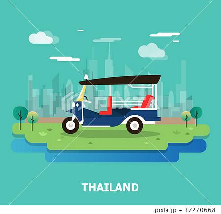 Tuk tuk transportation in Thailand illustration Tuk tuk transportation in Thailand illustration 37270668