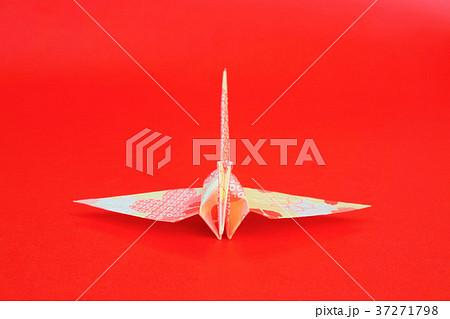 折り鶴の写真素材