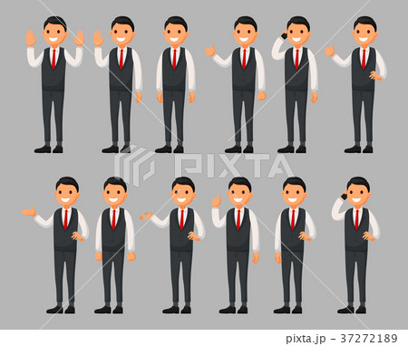 Set of a businessman cartoon character 37272189