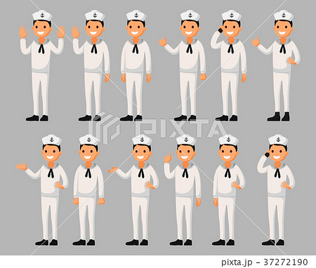Set of a sailor man cartoon character Set of a sailor man cartoon character 37272190