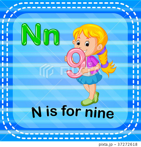Flashcard letter N is for nine Flashcard letter N is for nine 37272618