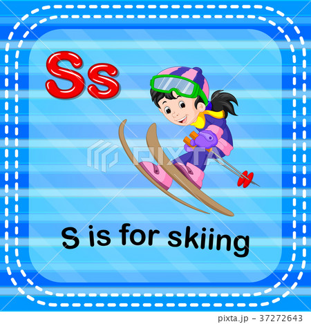 Flashcard letter S is for skiing 37272643