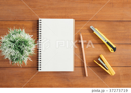 Creative flat lay photo of workspace desk. Creative flat lay photo of workspace desk. 37273719