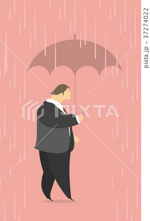 Stylized man under an umbrella in the rain Stylized man under an umbrella in the rain 37274022