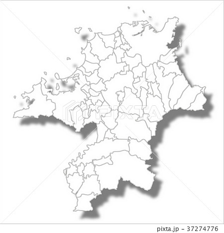 Fukuoka Map White Icon Stock Illustration