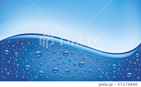 many water drops on blue background 37274840