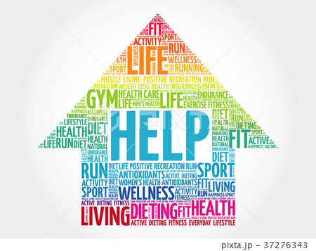 HELP arrow word cloud 37276343