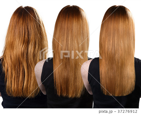 Hair before and after treatment. 37276912