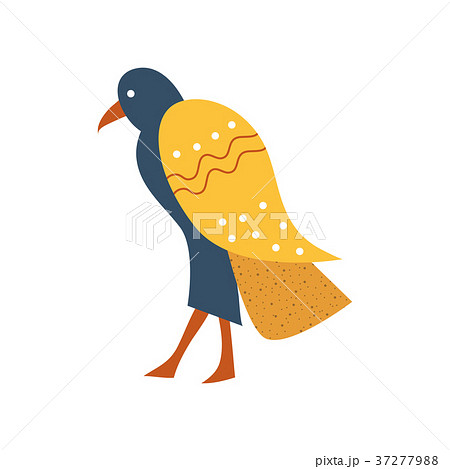 Falcon, blue bird with golden wings symbol of 37277988