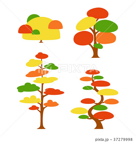 Vector flat trees on white background 37279998