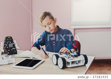 Stem education. Creating robotics project, mockup Stem education. Creating robotics project, mockup 37281435