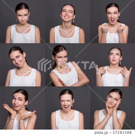 Female different emotions set Female different emotions set 37281588