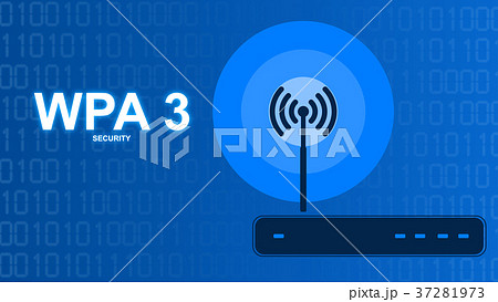 Router with one antenna on binary background  37281973