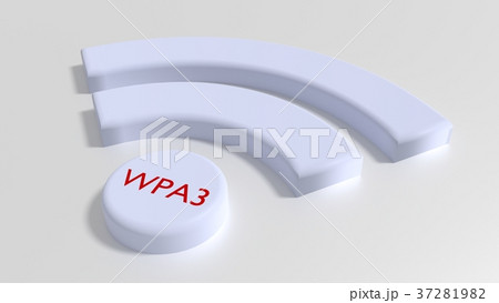 Wifi symbol in white with the text WPA3 in red  37281982