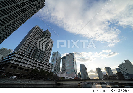 日本の東京都市景観 晴海や勝どき方面などを望む の写真素材 日本の東京都市景観 晴海や勝どき方面などを望む の写真素材