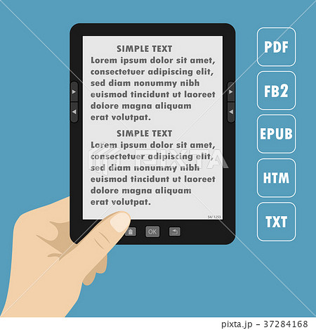 Hand Holding Portable Modern Tablet E Book Readerのイラスト素材 Hand Holding Portable Modern Tablet E Book Readerのイラスト素材