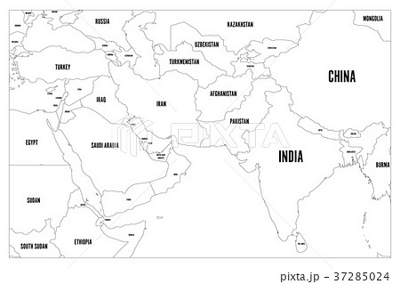 Political map of South Asia and Middle East 37285024