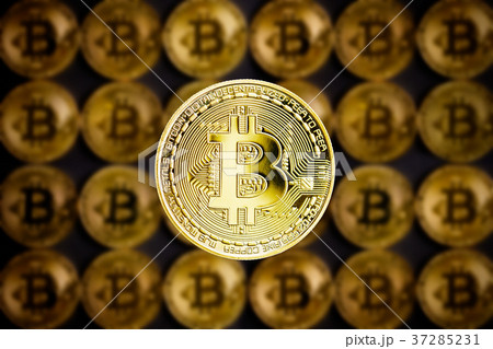 Golden bitcoins . Cryptocurrency. Golden bitcoins . Cryptocurrency. 37285231