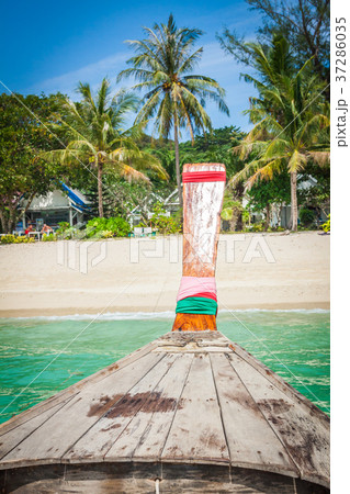 Long boat and tropical beach, Andaman Sea,Phi Phi  37286035