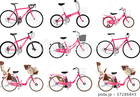 Set Of Various Types Of Bicycles Stock Illustration