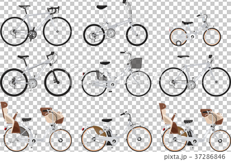 Set of various types of bicycles Set of various types of bicycles 37286846