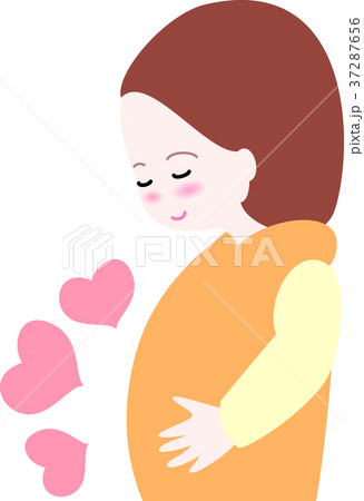 妊婦さん　ハート 37287656